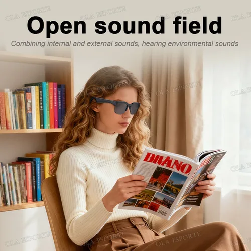 Imagen 2 del producto Nuevas gafas inteligentes con Control de cámara, gafas de sol para música 2025, auriculares inalámbricos con Bluetooth para llamadas, gafas de Audio HIFI para Android