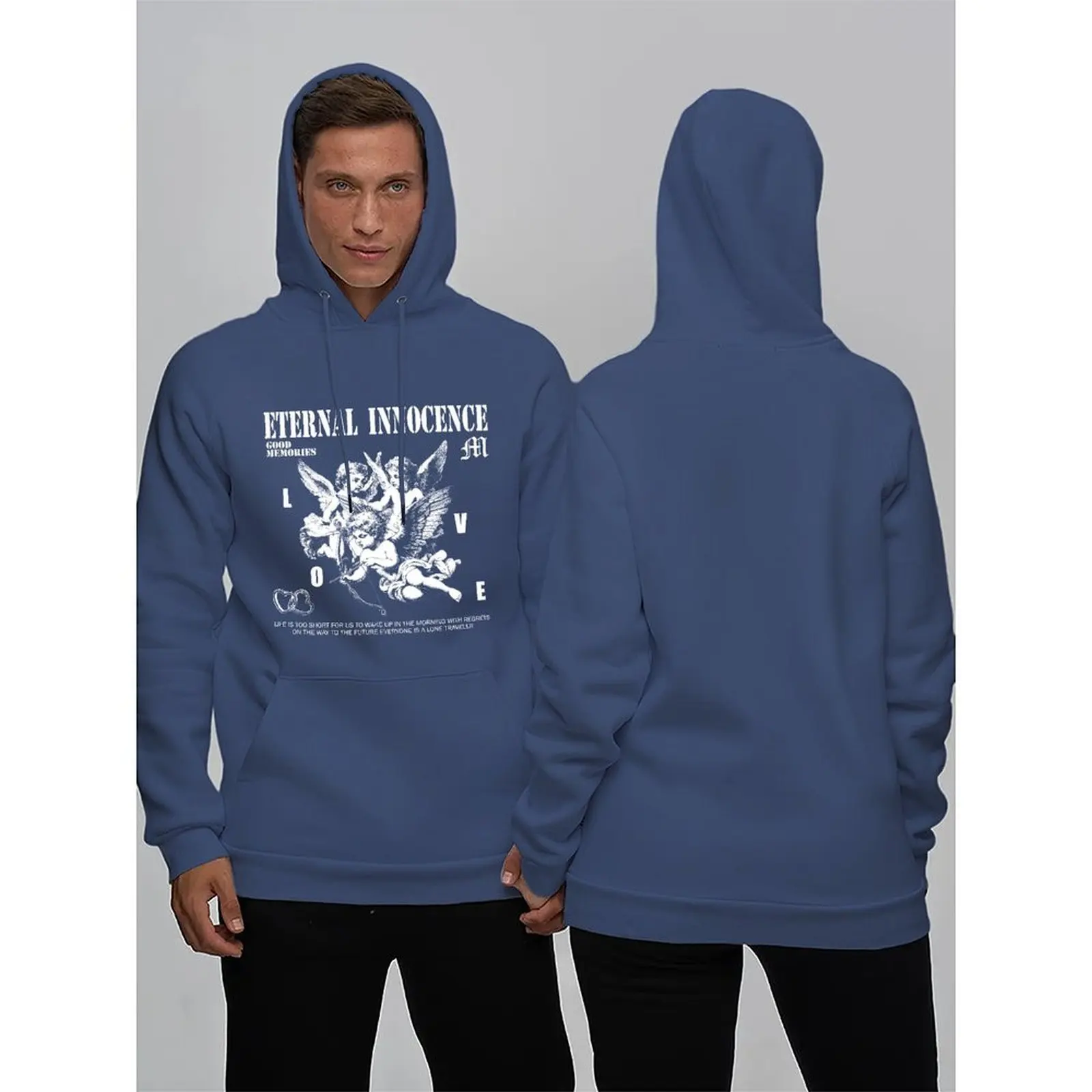 مقنعين سترة عارضة البلوز نزهات غير رسمية الخريف الشتاء أزياء ارتداء النساء مجموعة الخريف أزياء مقنعين تصميم #3