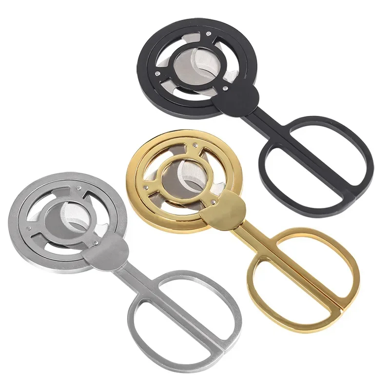 

Triple 3 Blades Stainless Steel Gold Plated Cigar Cutter Pocket Gadgets Zigarre Cutter Knife Cuban Cigars Scissors