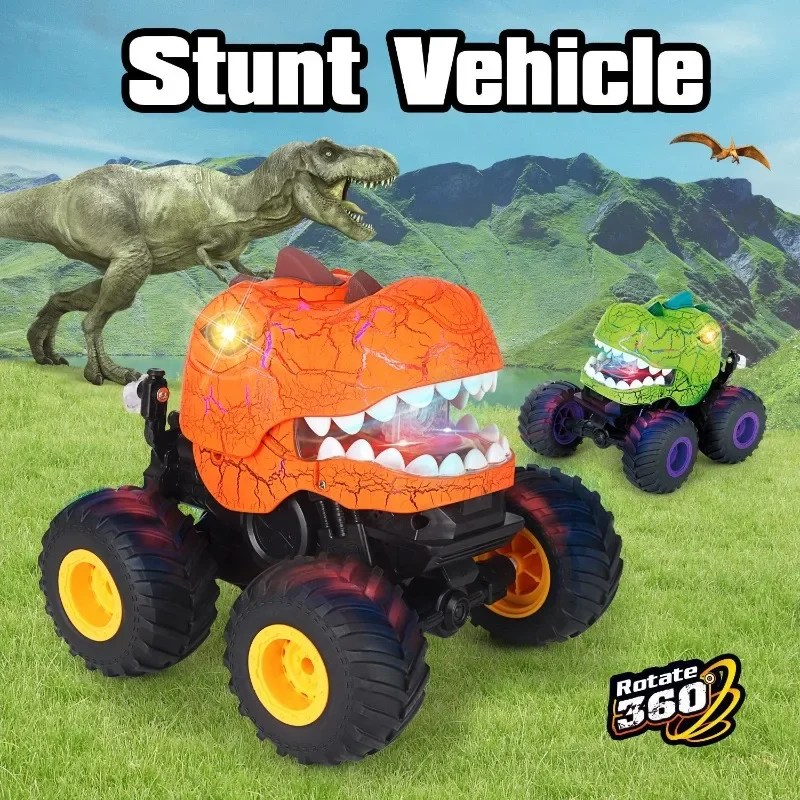 Voiture dinosaure télécommandée pour garçons, camion RC 2.4 mesurz, voiture RC Hobby électrique, jouets avec pulvérisation lumineuse et sonore, cadeau d'anniversaire