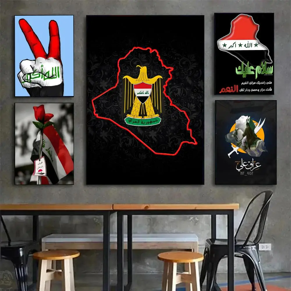 iraq revolutionary flag Poster Painting Wall Art Mural for Living Room Home Decor and Gifts