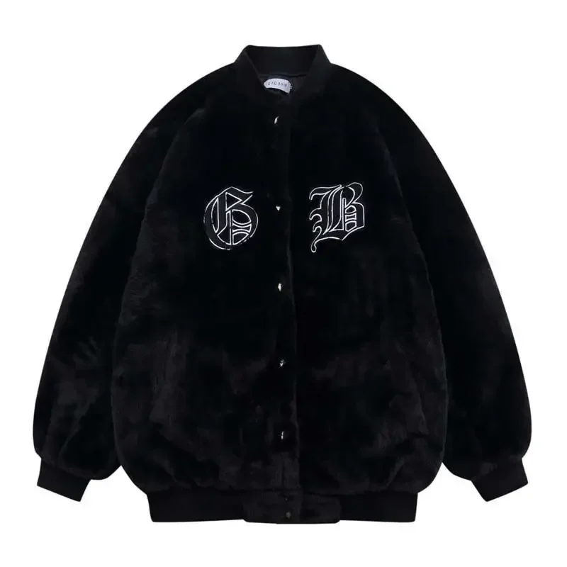 

Gothic Baseball Jacket Men's Coat Letter Embroidery Streetwear Leather Sleeve Patchwork Varsity College Vintage Black Jackets