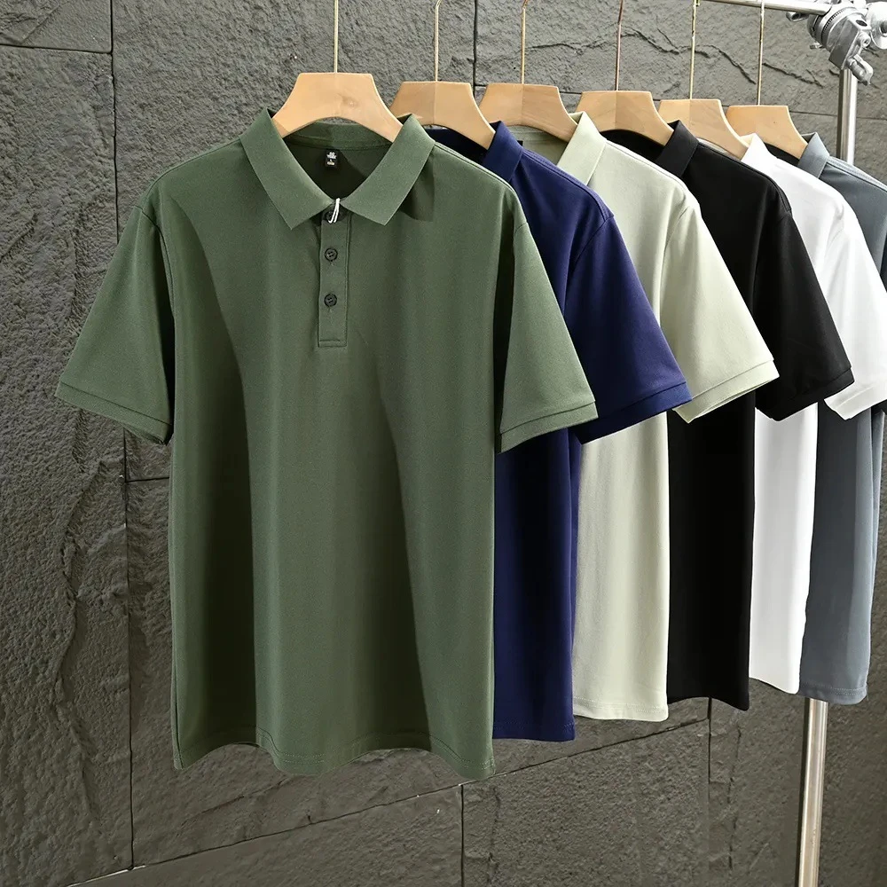 New Men's Short Sleeved T-Shirt Solid Color Casual Collar T-Shirt, Suitable for Daily Commuting and Weekend Wear
