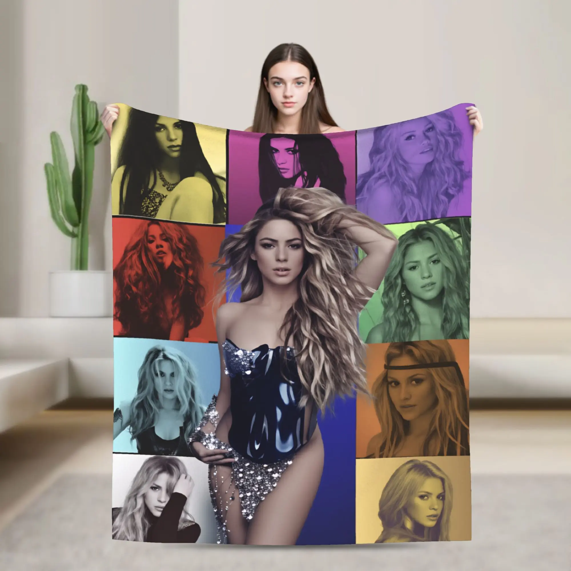 

Shakira Blankets Singer Pop Camping Flannel Throw Blanket For Home Decor Super Soft Custom DIY Quality Bedspread Gift