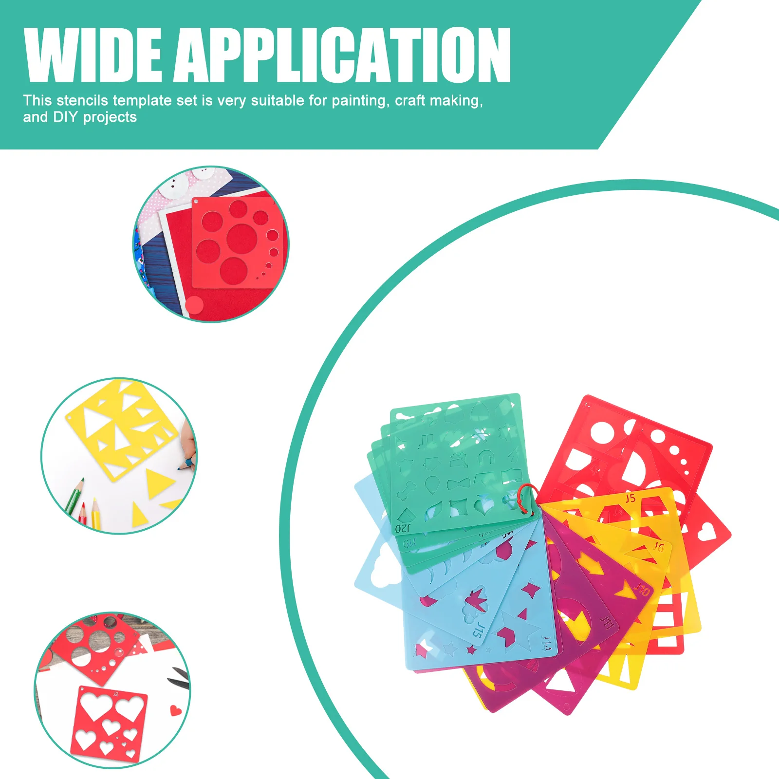 

20 Sheets DIY Painting Templates Hollow Stencils for Drawing Craft Projects Portable Elegant Design Reusable Plastic Art