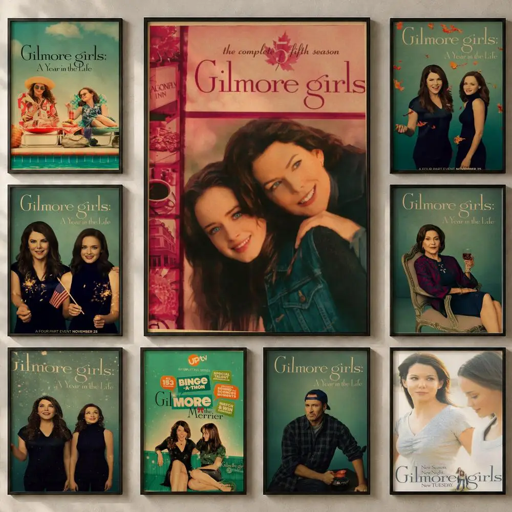 Drama G-Gilmore GirlsS Poster Art  Self-Adhesive No Glue Residue Wall Sticker for Home Office Nursery
