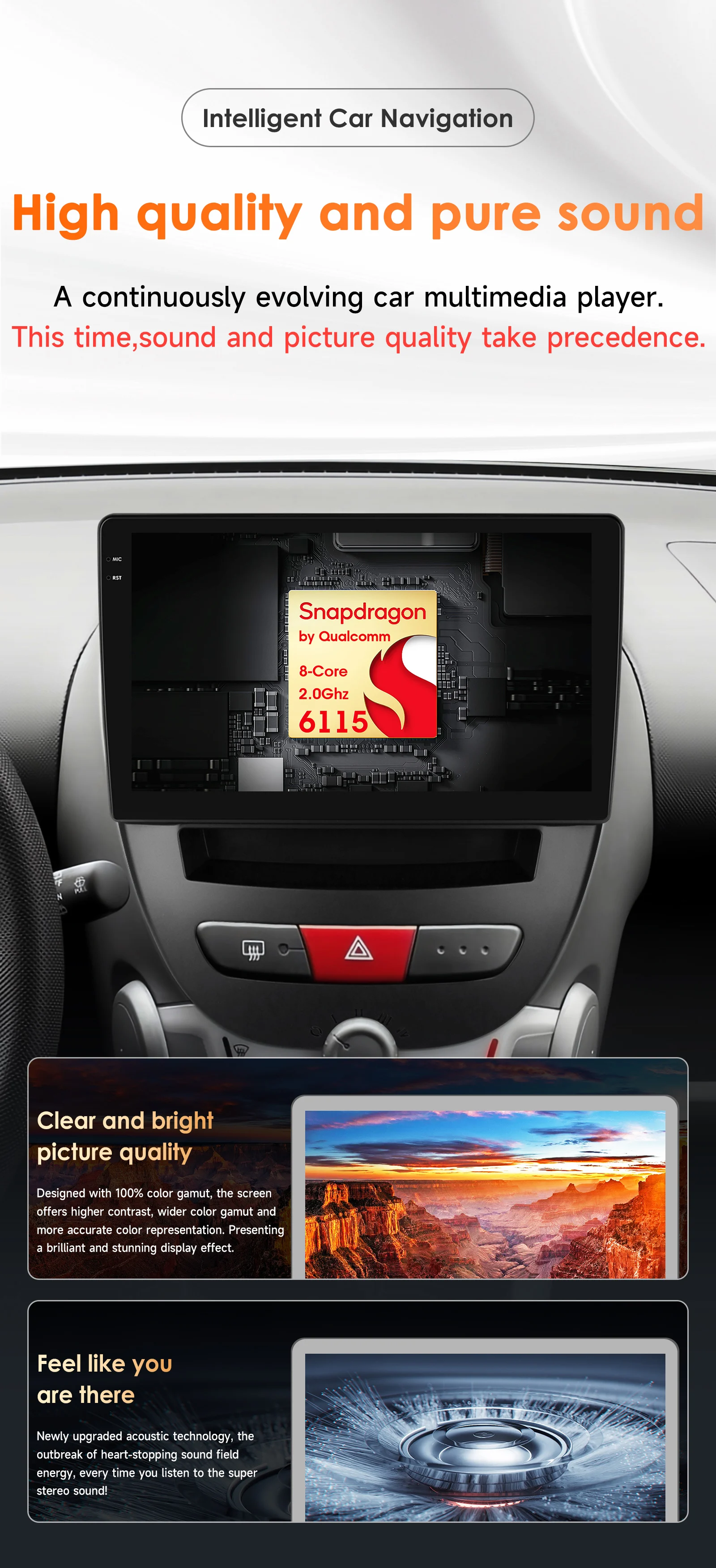 2din Carplay Android 14 Autoradio für Peugeot 107 Toyota Aygo Citroen C1 2005-2014 Multimedia-Player 6115 Autoradio GPS 360 Kamera – Detail 3