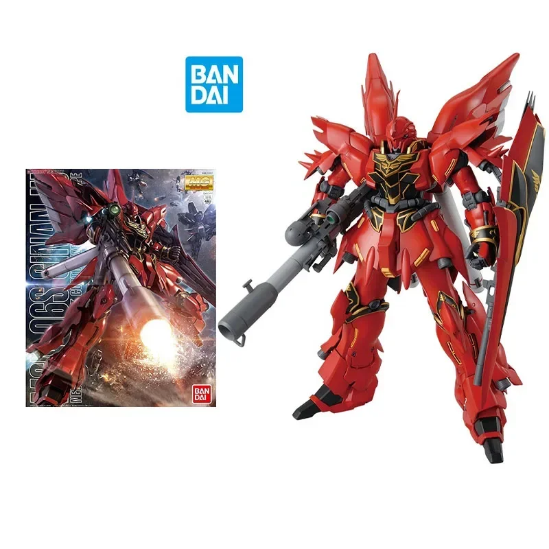 

Bandai Original Gundam Model Kit Anime Figure MSN-06S Sinanju MG 1/100 Action Figures Collectible Ornaments Toys Gifts for Kids