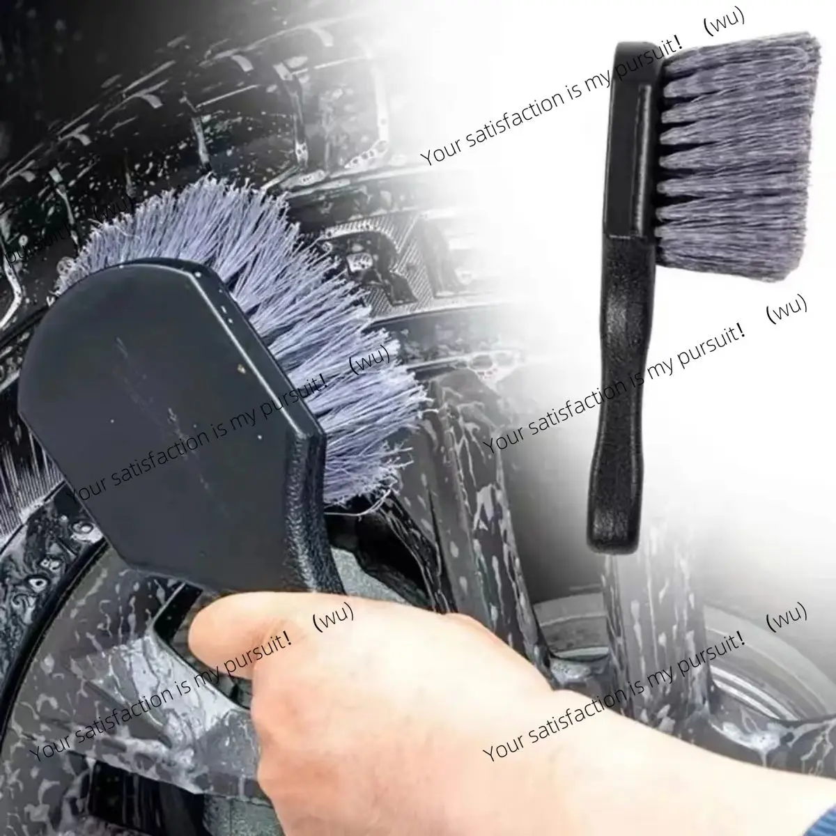 

Wheel cleaning brush, detail brush, short handle, tire rim cleaning, vehicle cleaning, maintenance