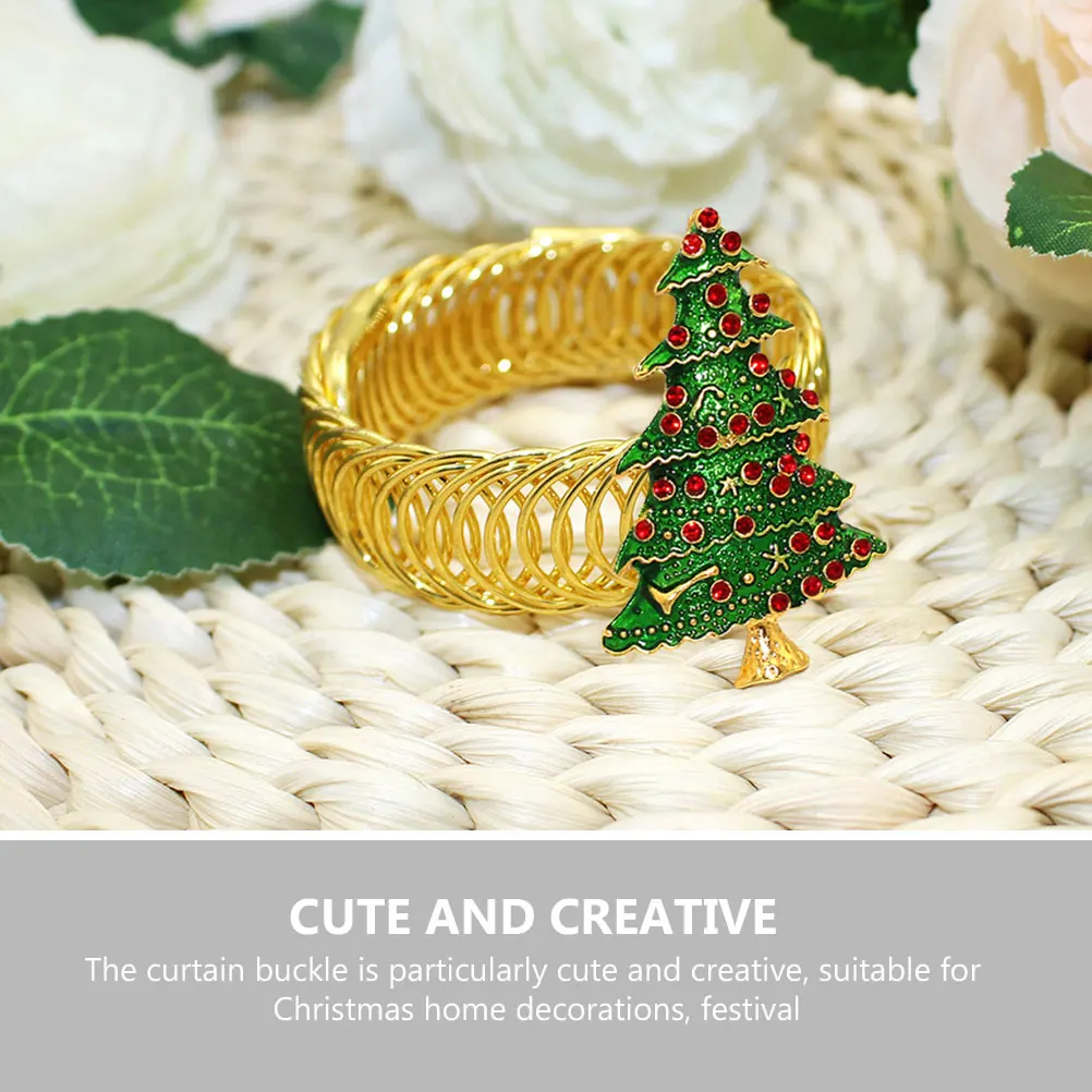 

2 Pcs Curtain Tape Clamp Spring Christmas Decor Holdback Metal Drapery Tiebacks