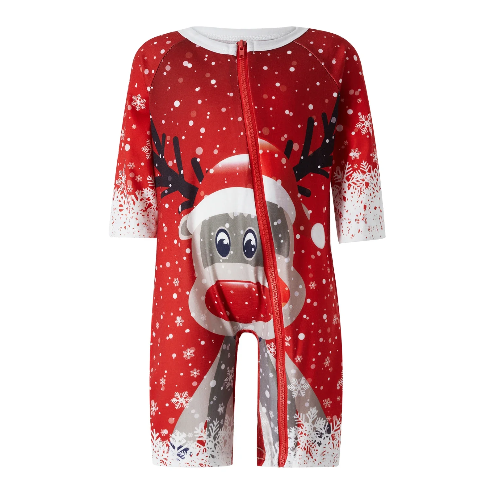 Matching Family Christmas Pajamas Long Sleeve Deer Snowflake Print Pullover + Pants Autumn Home Sleep Wear Clothes Set