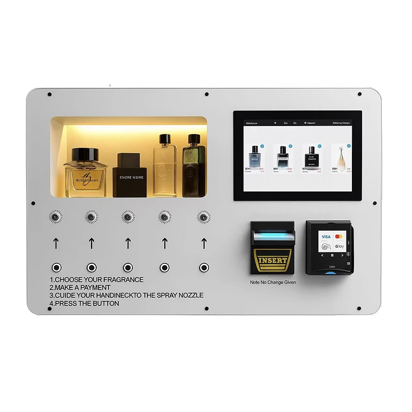USA New Arrivals Small Card Operated Perfume Fragrance Spray Vending Machine Nayax Credit Card