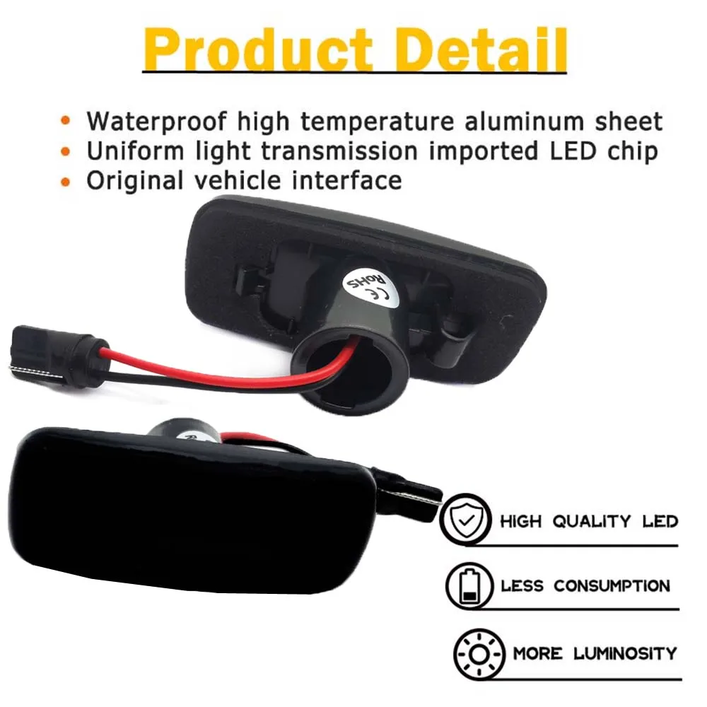 Dynamic LED Side Marker Turn Signal Lights 2007-2014 For Dodge Avenger Grand Caravan Nitro Journey Charger LX Caliber view 4