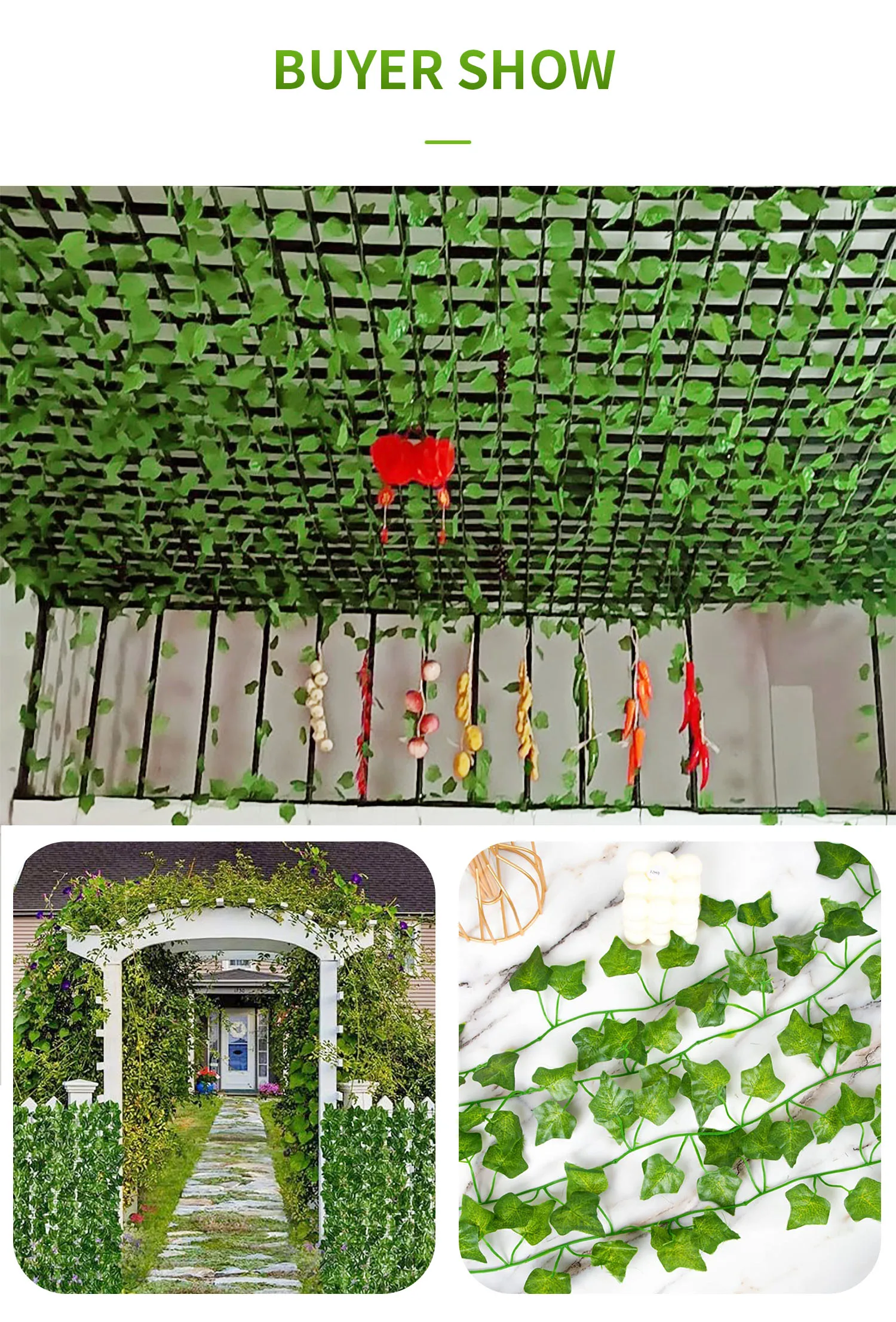 Edera Artificiale,Vite Verde Artificiale Ghirlanda,20m Foglie Artificiali Ghirlanda in Tessuto Appesa Foglie di Edera Decorazione per Casa Giardino Ufficio Festa Nozze Parete Decorazione