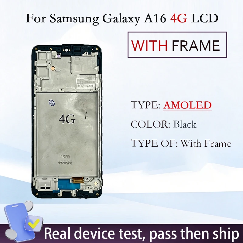 Nieuw voor Samsung Galaxy A16 4G 5G AMOLED LCD Touchscreen Digitizer Display Assemblage Vervanging Reparatie Reserve Onderdelen Mobiele Telefoon