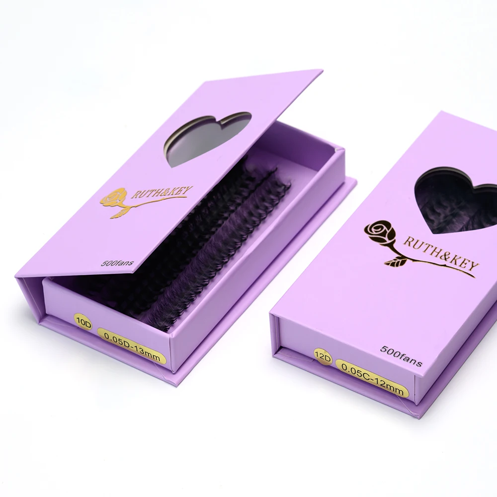 GérMixed Root Individual Lashes, 500 ventilateurs, 3D-20D, Préfabriqué, Volume, Longueur 8-13mm, 0,07D, Tige pointue pointue, Préfabriqué, At GérThin