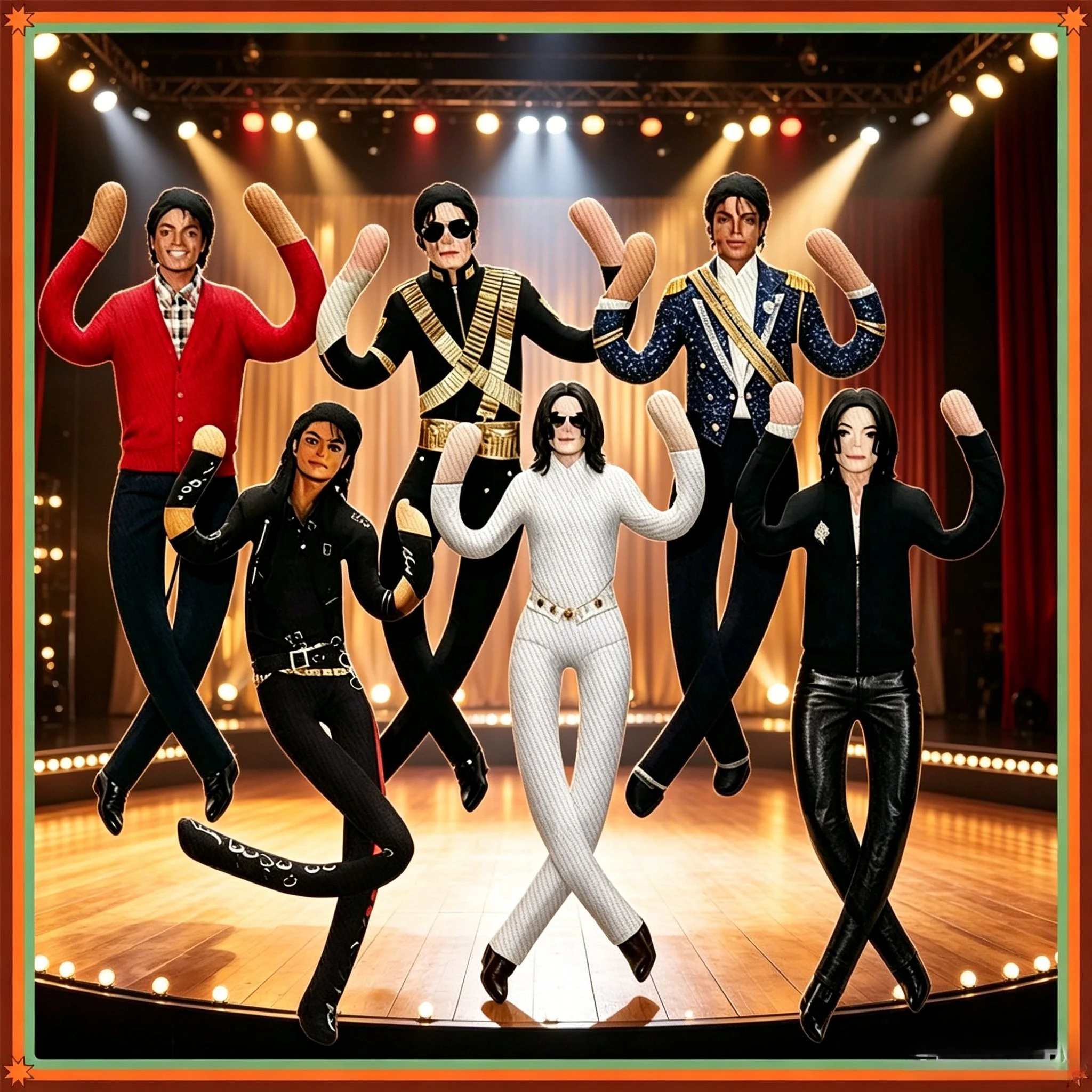 Movable Joint Michael Jackson Plush Doll Abstract Cosplay Prop Stuffed Figure Home Room Decoration Gift