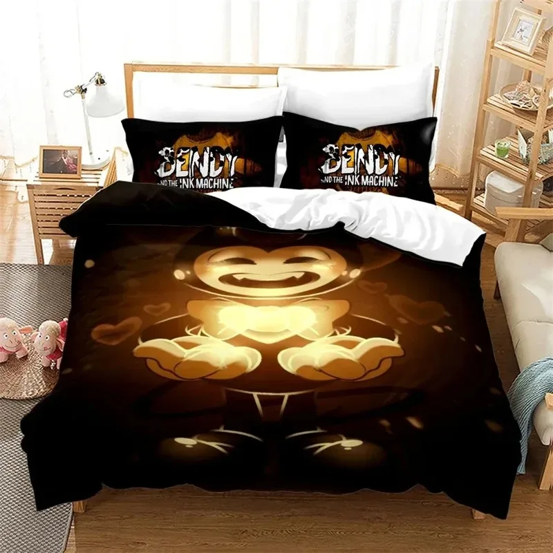 3D Printed Bendy N Ink Machine Bedding Sets exquisite bed supplies set duvet cover bed comforter set luxury birthday gift