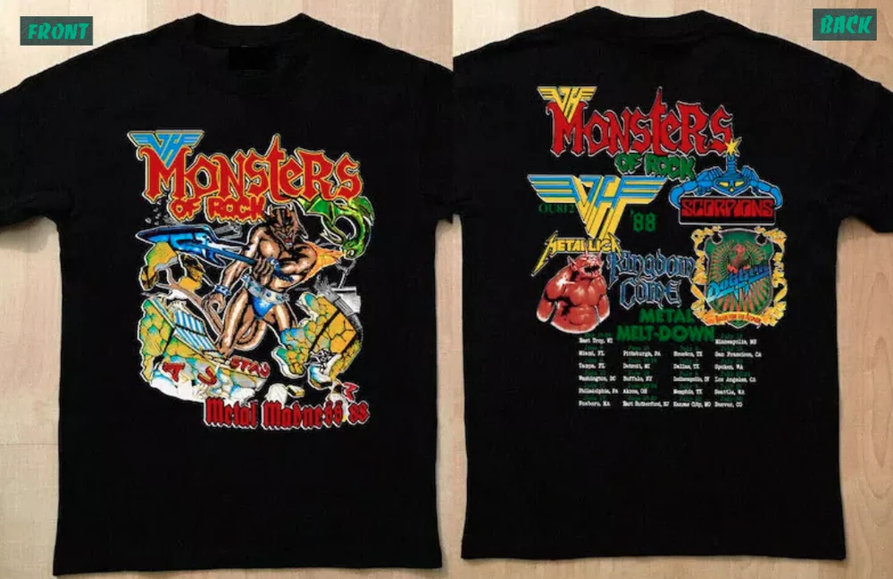 1988 Van-Halen Monsters of Rock Concert Unisex T-Shirt, Van-Halen Concert Shirt