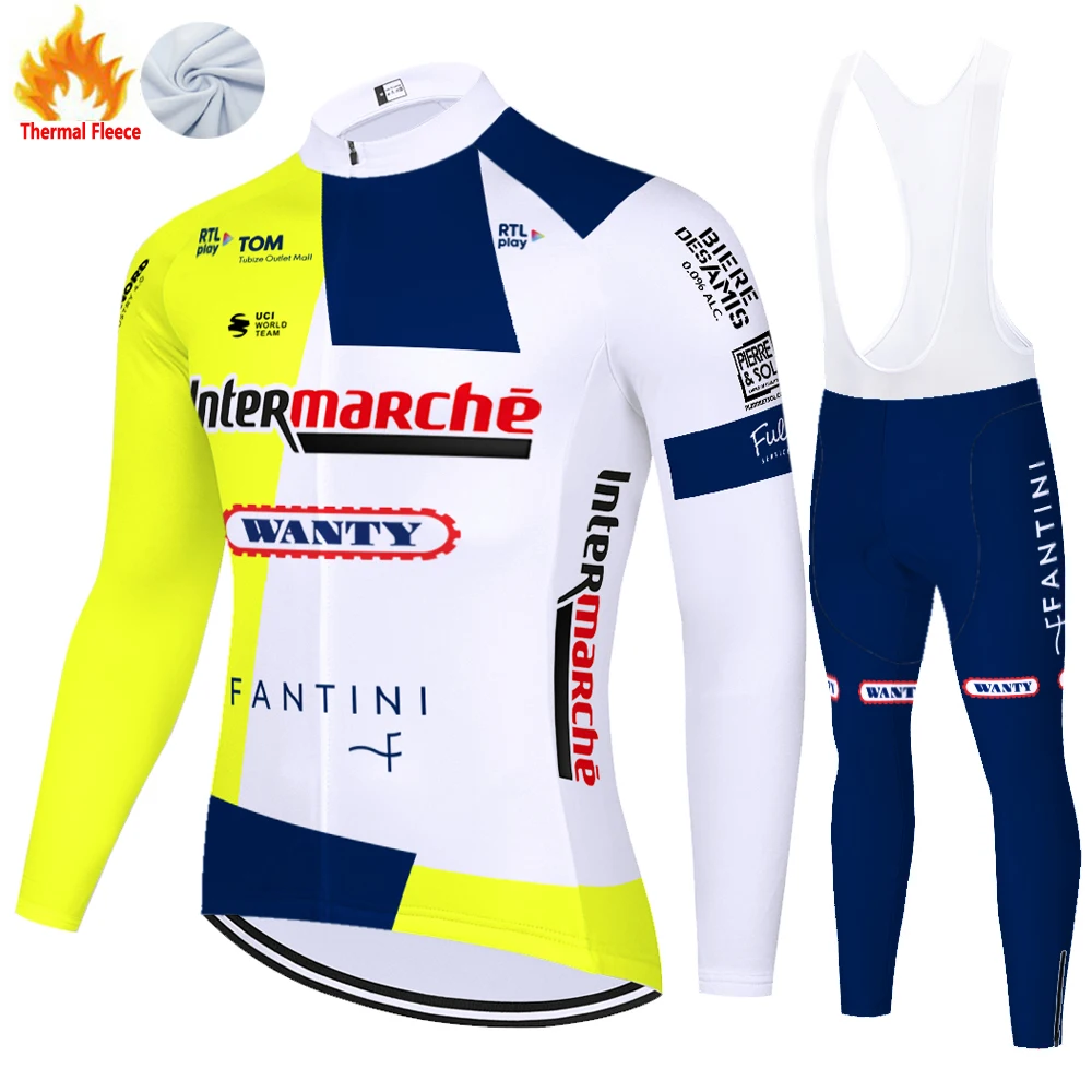 2024 wanty ropa ciclismo hombre invierno Thermal Fleece long sleeve cycliste jersey mtb 20D cycling radfahren ausrüstung سيكل