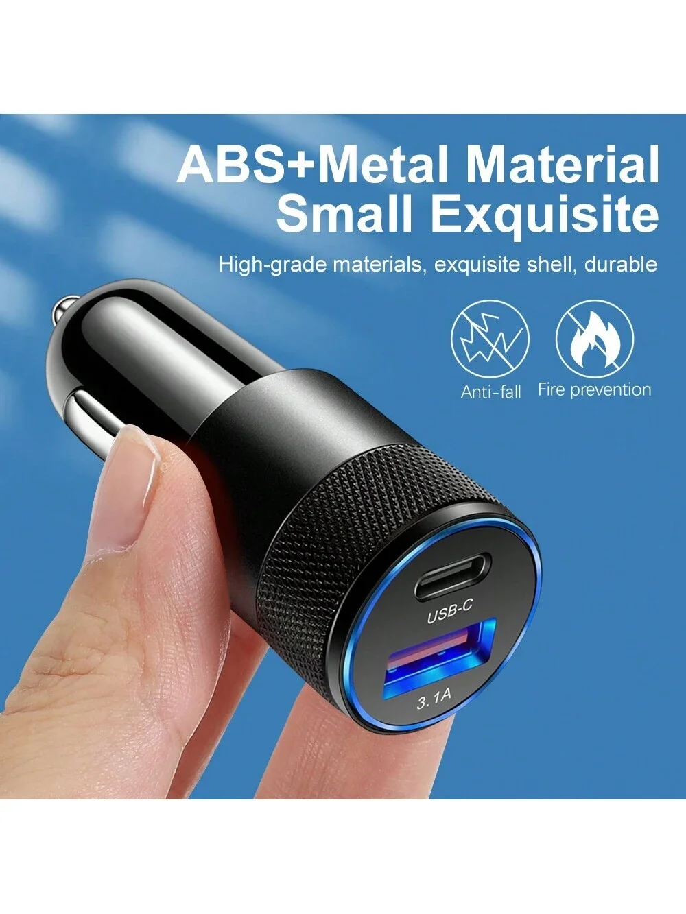 1 PC  PD USB Car Charger 3.4A Fast Charing Quick Charge PD 3.0 USB Type C Car Phone Chargers Adapter Compatible With