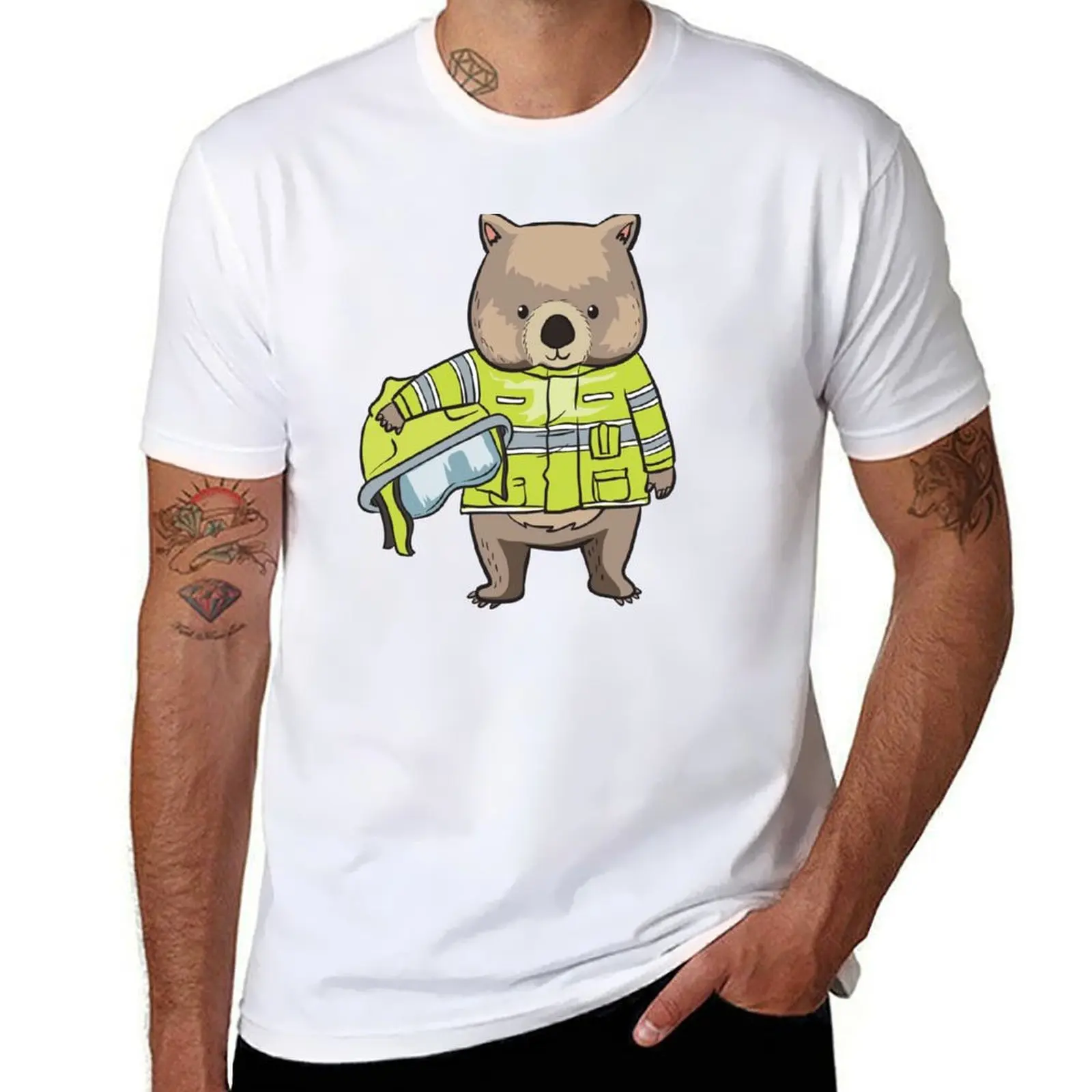 

Wombat Wombats Firefighter Australia Hero Gift T-Shirt mens graphic t shirts t shirt man casual t shirts designer T-Shirt