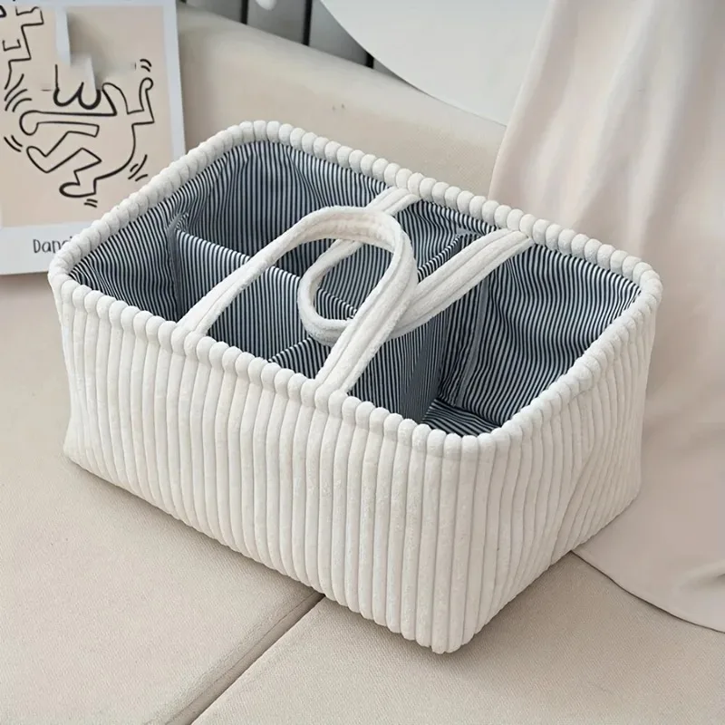 1pc Large Bohemian Storage Basket - Multi-Compartment Organizer for Baby Clothes, Toys & Home Decor
