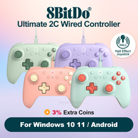 8Bitdo Ultimate 2C Wired Game Controller Gamepad for PC Windows 10 11 Android with Hall Effect Joysticks, 2 Customizable Buttons