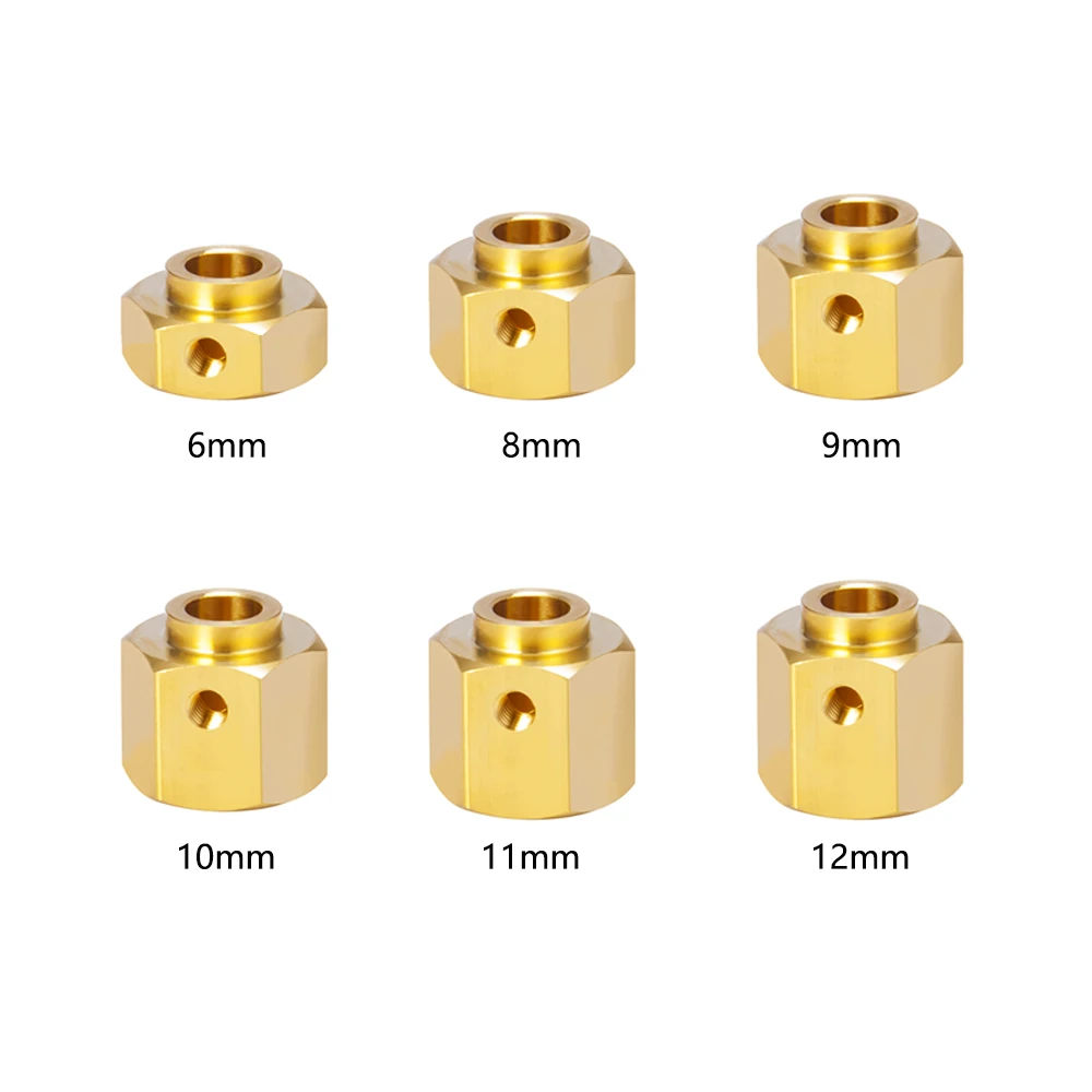 6/8/9/10/11/12 MM Heavier Brass 12MM Wheel Hex Extended Adapter for RC Crawler Traxxas TRX4 TRX-4