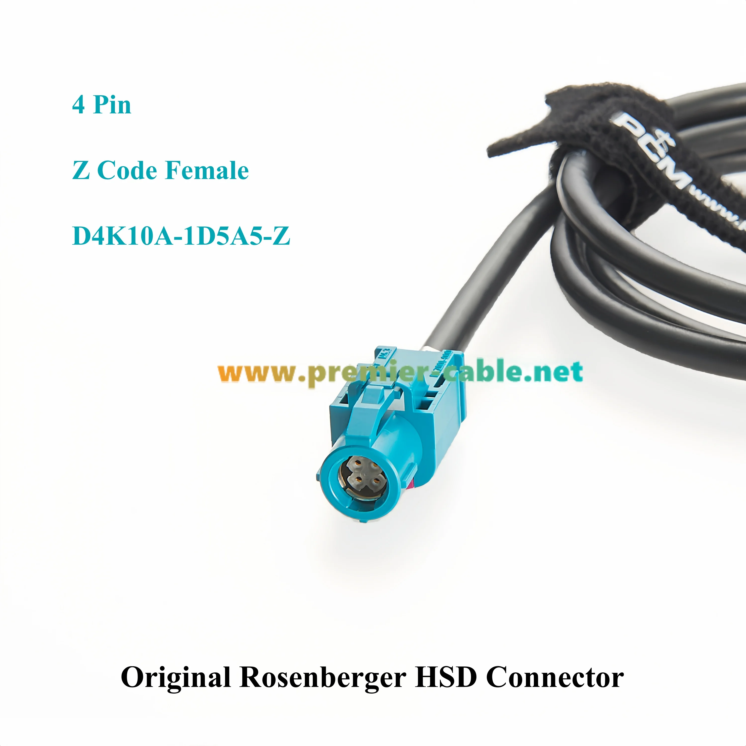 Rosenberger HSD Z-Code zu Amphenol HSD O-Code LVDS Videokabel D4K10A-1D5A5-Z zu Rechtwinkligem 3HSD-UORJ-C44W0 Kamerakabel – Detail 3
