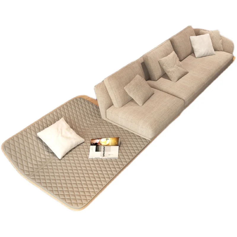 

Sofa living room wabi-sandy wind corner curved combination fabric sofa