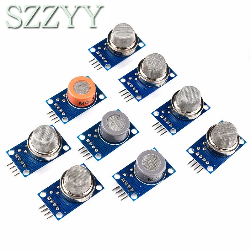 9PCS/1 Lot Gas Detection Sensor Module MQ-2 MQ-3 MQ-4 MQ-5 MQ-6 MQ-7 MQ-8 MQ-9 MQ-135 Sensor Module Gas Sensor Starter Kit