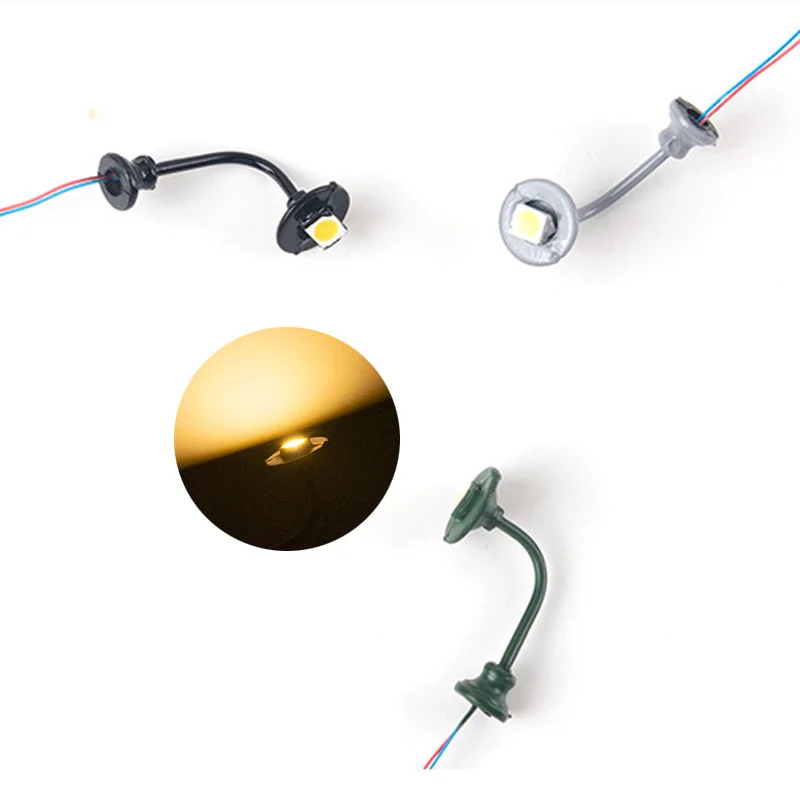 

Miniature HO 1:87 Scale Wall Lamp/Led Light Model Kits ABS+Metal Lighting Materials Diorama Accessories 5Pcs/Lot