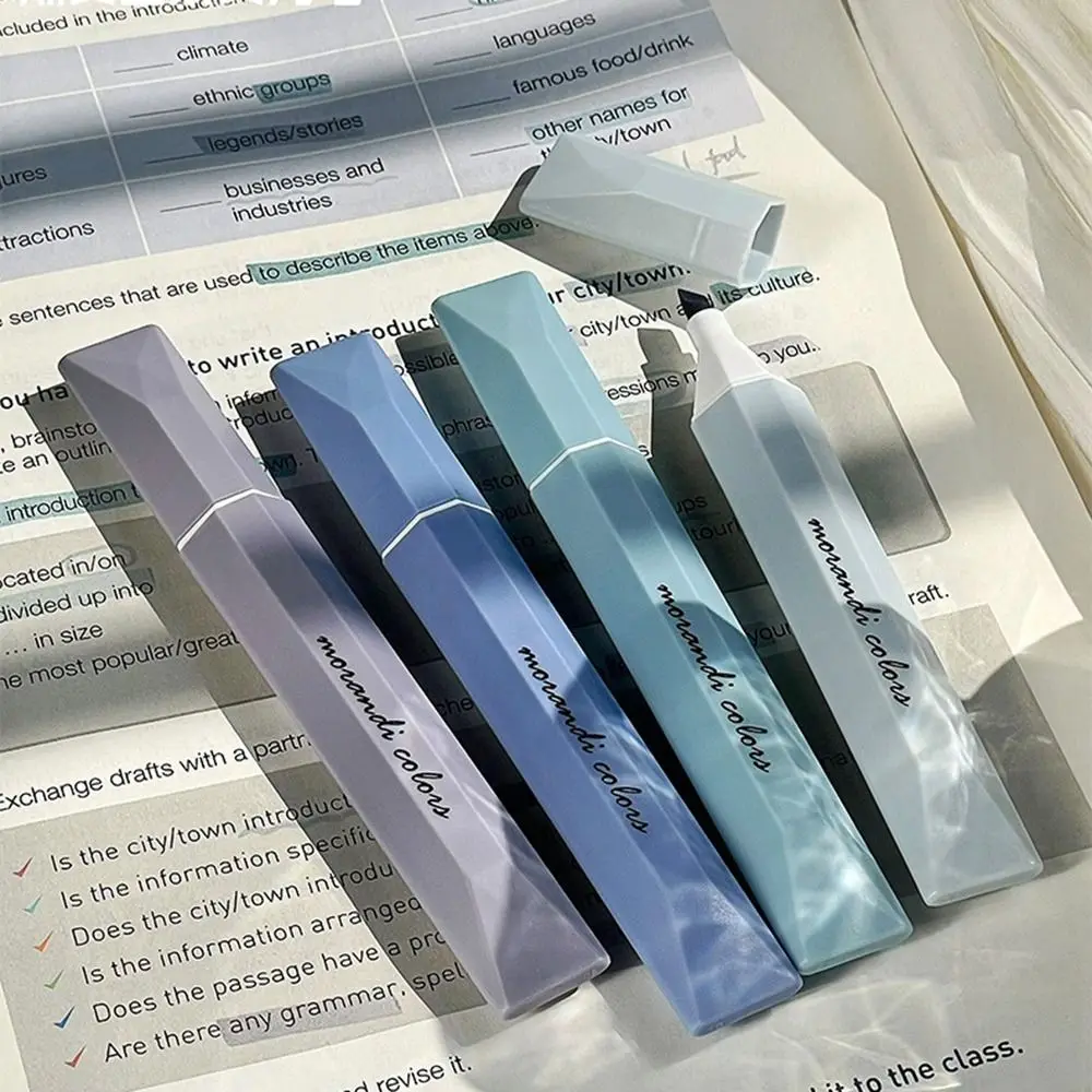 4 unids/set Kawaii gradiente rotuladores cabeza suave protección ocular rotulador fluorescente alta apariencia contabilidad manual