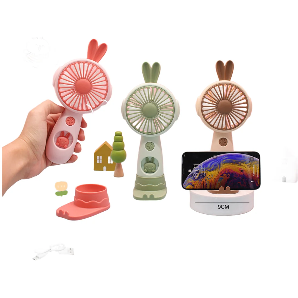 Rechargeable For MINI Desk Fan Compatible with Phone Holder 3 Wind Levels for Office Home Study Compact Design