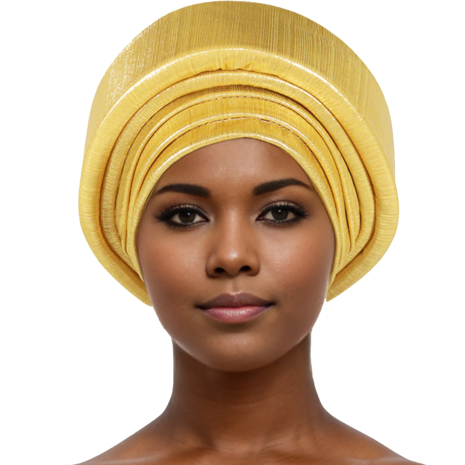 2023 New Multi-layer Glitter African Turban Cap Female Head Wraps Nigeria Auto Gele Party Headpiece Bonnet Turbante Mujer