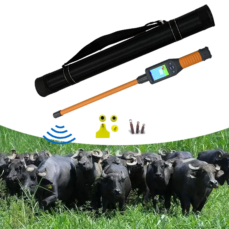 Free software data export RFID animal stick reader ISO11784/85 HDX FDX-B ear tag microchip scanner for harsh livestock feedlot