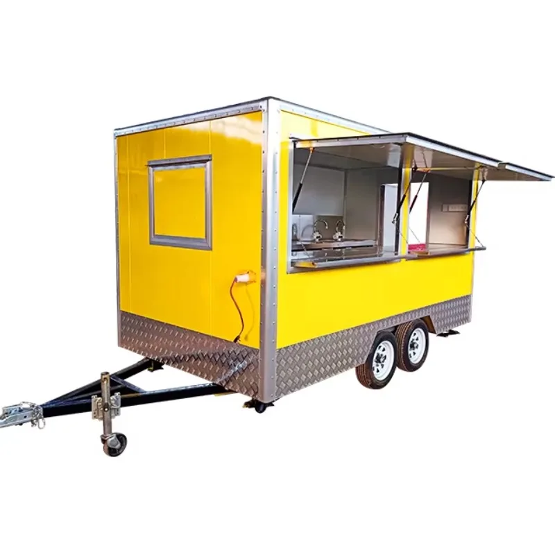 Customize Mobile Dining Car for Europe Vendors Four Wheels Electric Mobile Food Carts Truck Store Van