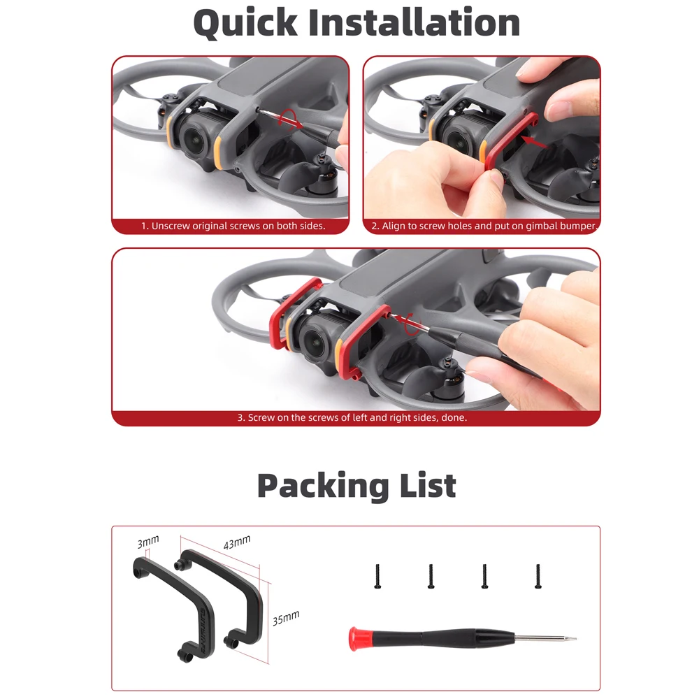 Sunnylife – pare-chocs à cardan pour Drone DJI Avata 2, barre de Protection d'objectif à cardan Anti-Collision pour pièces de Drone AVATA2