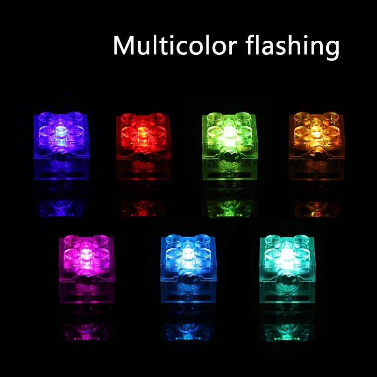 Moc Creative Luminous Led Lights  Brick 2X2 DIY Enlighten Classic Flashing Building Blocks Compatible with Assembles Particles