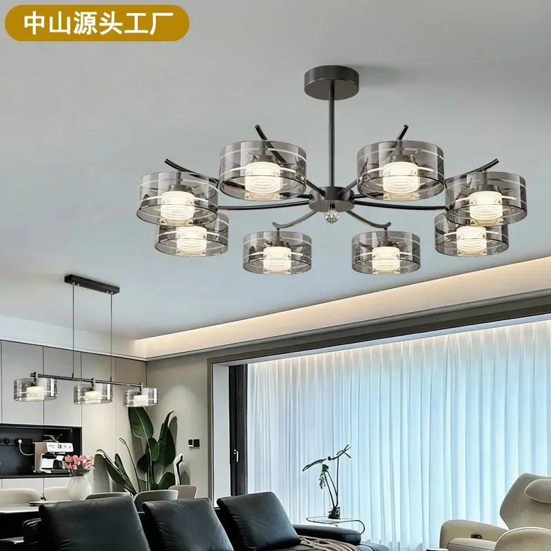 for Italian Minimalist Living Room Chandelier Bauhaus Light Luxury High End Hall Main Lamp Glass Living Room Dining Room Lamp