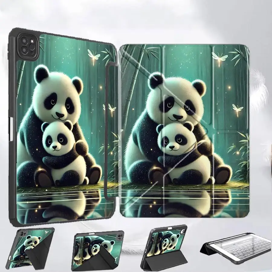 

Чехол-подставка для планшета с мультяшной пандой для iPad Air 4 5 M3 M2 M4 11 дюймов Pro 11th 10th 9th 8th 7th 12.9 дюймов Pro 2025 Mini 6