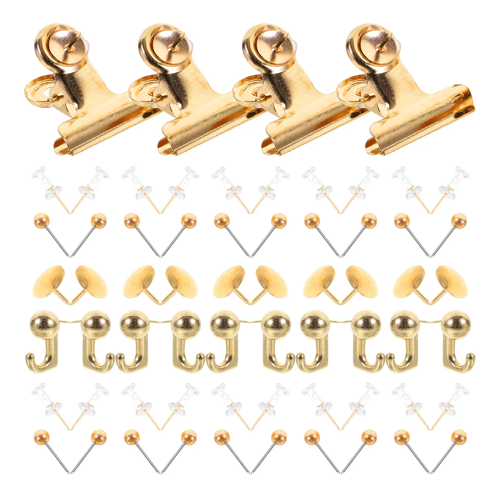 

50pcs Metal Gold Push Office Accessories Map Thumb Tacks Bulletin Board Cork Decorations Creative Pin Boards Wall