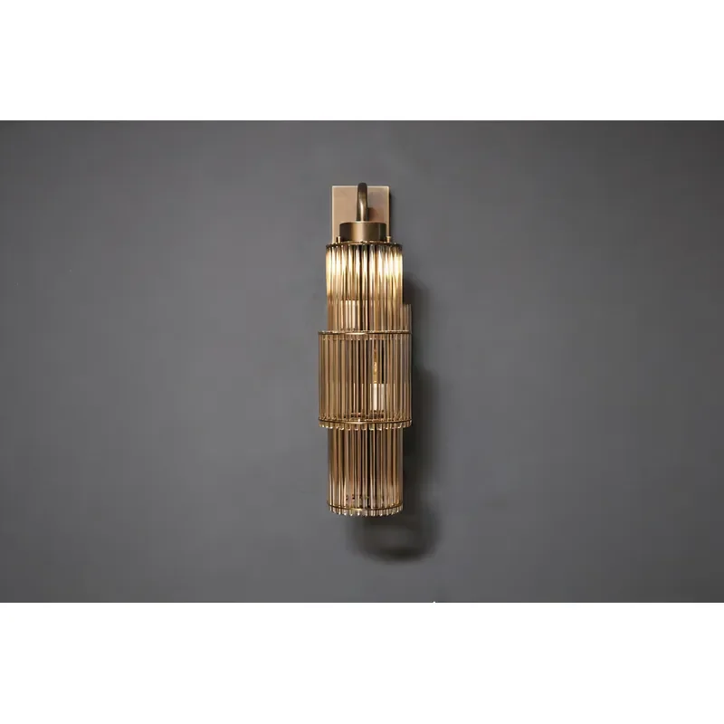 Classic Vintage Design Sconce Wall LED Light Antique Brass Glass Sconce Wall Lamp Vintage LED Indoor Bathroom Dining Room