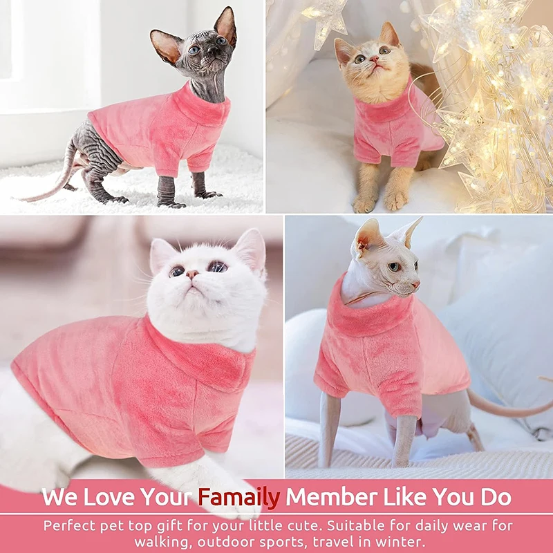 Cat Winter Warm Clothes Turtleneck Kittens Sweater Pet Fluff Jacket for Small Medium Dog Cat Jacket Puppy Coat Chihuahua Costume