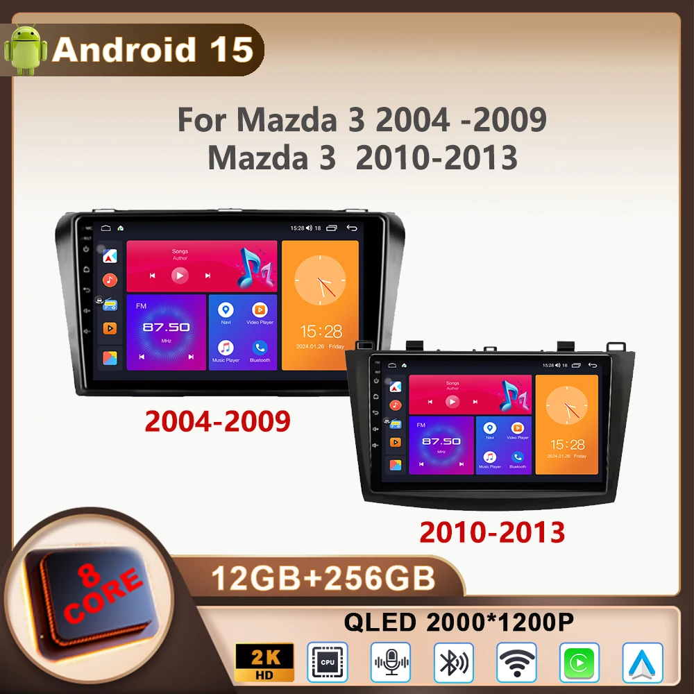 Автомобильное радио Android 15, для Mazda 3 2009 2010 2011 2012 2013