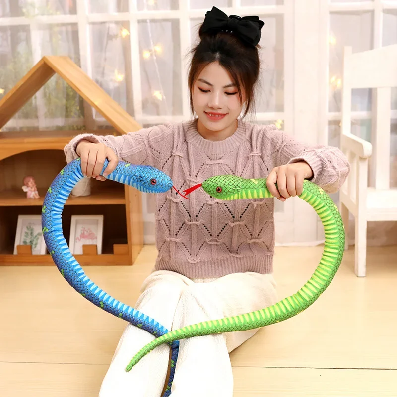 Simulation Snake Plush Toy Real Life Stuffed Boa Cobra Long Snake Plush Doll Creative Room Decoration Birthday Gifts