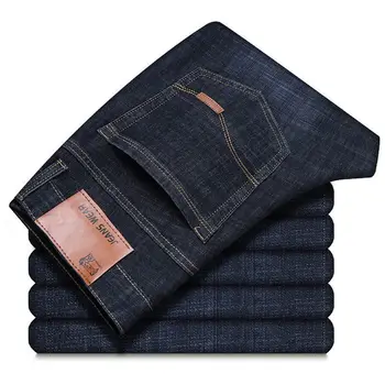 2025 New Business Men's Jeans Casual Comfortable Straight Stretch Fashion male Classic Premium Blue Black Denim trousers 6