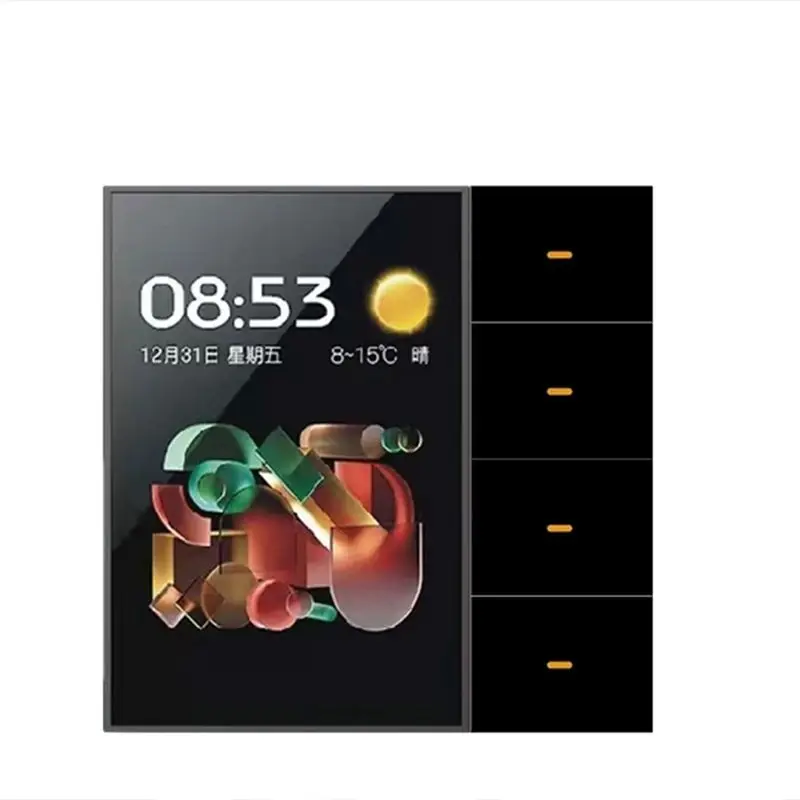 

A86P-Tuya Zigbee 3,5-дюймовый умный настенный выключатель с сенсорным экраном, 4 группы переключателей, 8-канальный сценарный выключатель, радарный датчик, диммер, умный дом