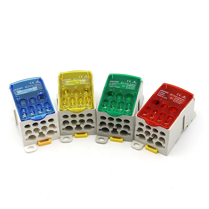 UKK500A 690V DC AC High Current Terminal Block DIN Rail Type Single Pole Junction Box Distribution Box Wire Connector